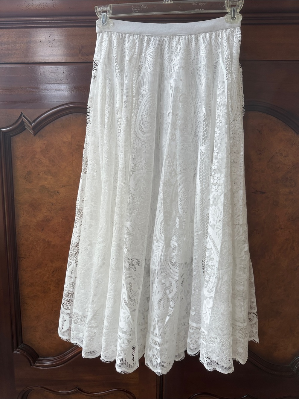 Miss Sparkling White Lace Maxi Skirt - Picture 8 of 13